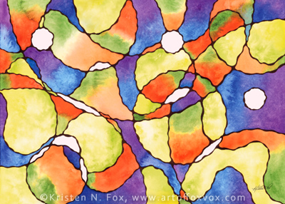 Carnival Balloons Abstract Watercolor Painting